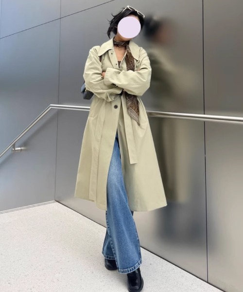 tageechita】ハイライズワイドレッグナロンデニムパンツ（デニム