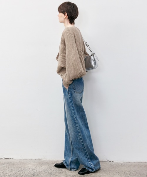 tageechita(タジチタ)の「【tageechita】ハイライズワイドレッグナロンデニムパンツ(デニムパンツ・レディース・インディゴブルー・XS/S/M/L)」の7枚目の写真