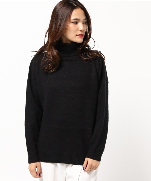 koe（コエ）の「縮絨ニットタートルネックプルオーバー（ニット/セーター・レディース・オフホワイト/グレー/ブラック・MEDIUM/LARGE/SMALL）」の3枚目の写真