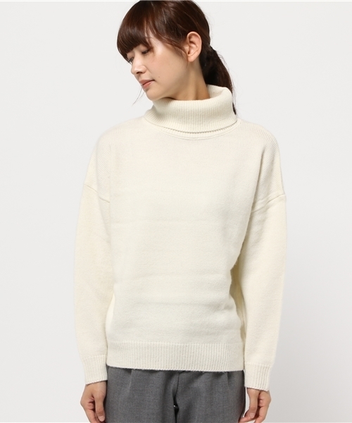koe（コエ）の「縮絨ニットタートルネックプルオーバー（ニット/セーター・レディース・オフホワイト/グレー/ブラック・MEDIUM/LARGE/SMALL）」の4枚目の写真