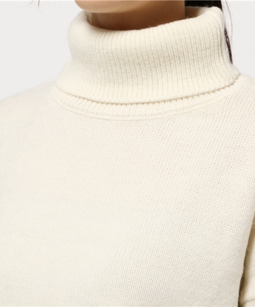 koe（コエ）の「縮絨ニットタートルネックプルオーバー（ニット/セーター・レディース・オフホワイト/グレー/ブラック・MEDIUM/LARGE/SMALL）」の7枚目の写真