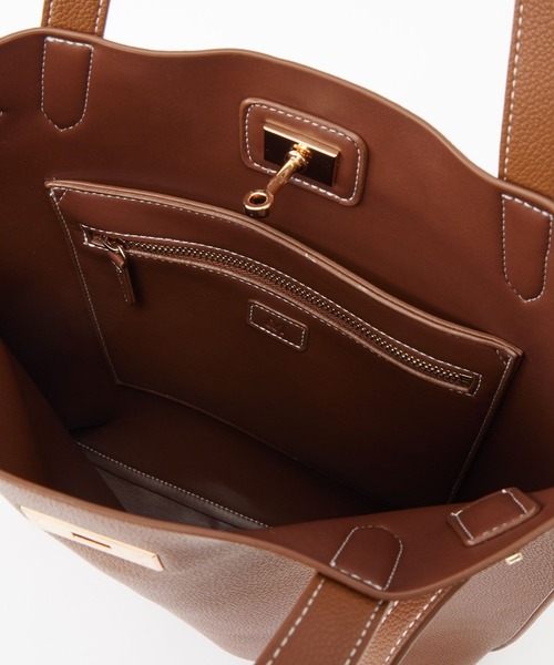 ＆MyuQ（アンドミューク）の「【&MyuQ】AGLAIAバッグ（トートバッグ・レディース・キャメル/ブラック・フリー）」の6枚目の写真