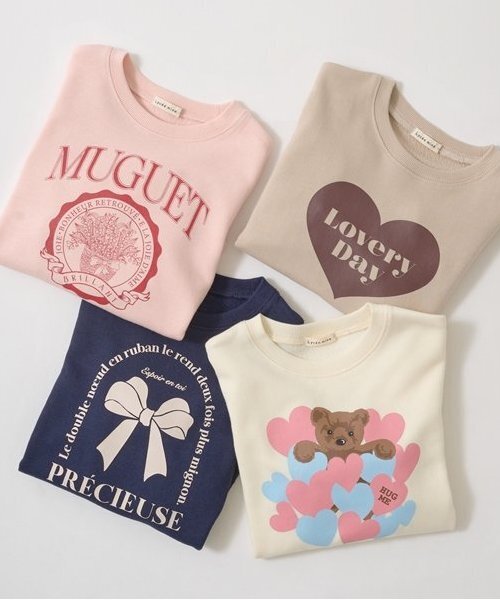 Lycee mine（リセマイン）の「【万能アイテム】選べる７デザインプリントスウェット（スウェット・キッズ・アイボリー/ピンク/ネイビー/ベージュ/ラベンダー/ミント/チャコール・100cm/110cm/120cm/130cm/140cm/150cm）」の11枚目の写真
