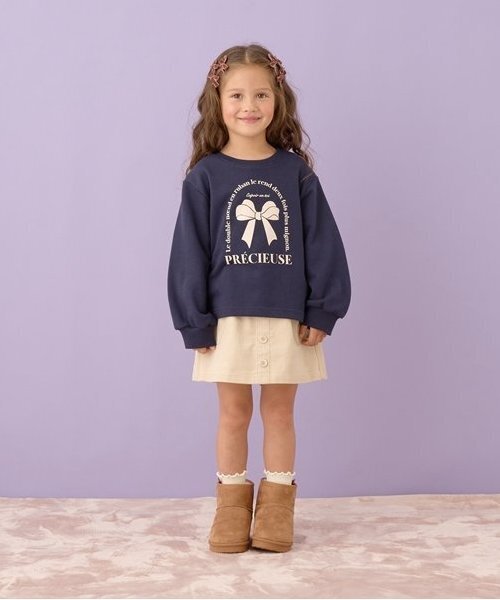 Lycee mine（リセマイン）の「【万能アイテム】選べる７デザインプリントスウェット（スウェット・キッズ・アイボリー/ピンク/ネイビー/ベージュ/ラベンダー/ミント/チャコール・100cm/110cm/120cm/130cm/140cm/150cm）」の16枚目の写真