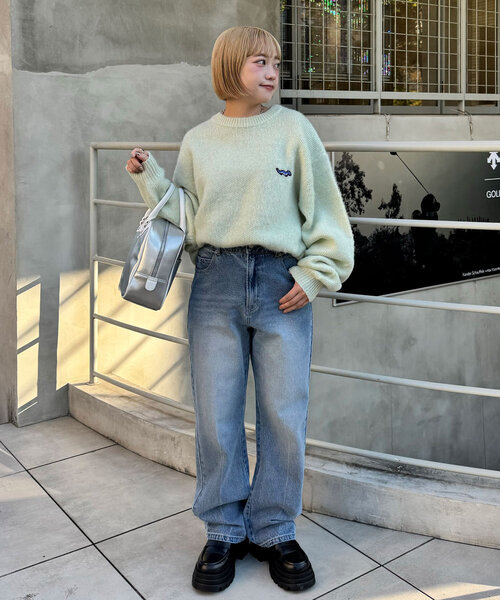 CIAOPANIC（チャオパニック）の「【cian denim/シアンデニム】ハイライズストレートデニム（デニムパンツ・レディース・ブルー/インディゴブルー・MEDIUM/X-SMALL/SMALL）」の4枚目の写真