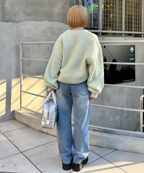 CIAOPANIC（チャオパニック）の「【cian denim/シアンデニム】ハイライズストレートデニム（デニムパンツ・レディース・ブルー/インディゴブルー・MEDIUM/X-SMALL/SMALL）」の6枚目の写真