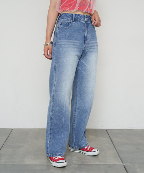 CIAOPANIC（チャオパニック）の「【cian denim/シアンデニム】ハイライズストレートデニム（デニムパンツ・レディース・ブルー/インディゴブルー・MEDIUM/X-SMALL/SMALL）」の8枚目の写真