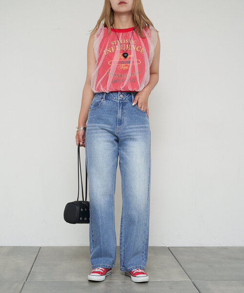 CIAOPANIC（チャオパニック）の「【cian denim/シアンデニム】ハイライズストレートデニム（デニムパンツ・レディース・ブルー/インディゴブルー・MEDIUM/X-SMALL/SMALL）」の11枚目の写真