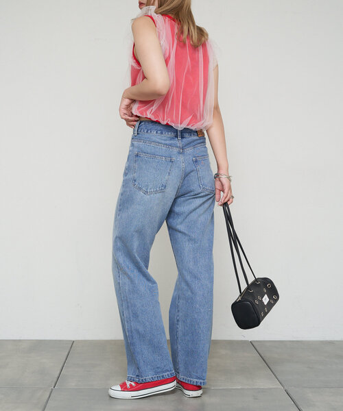 CIAOPANIC（チャオパニック）の「【cian denim/シアンデニム】ハイライズストレートデニム（デニムパンツ・レディース・ブルー/インディゴブルー・MEDIUM/X-SMALL/SMALL）」の12枚目の写真