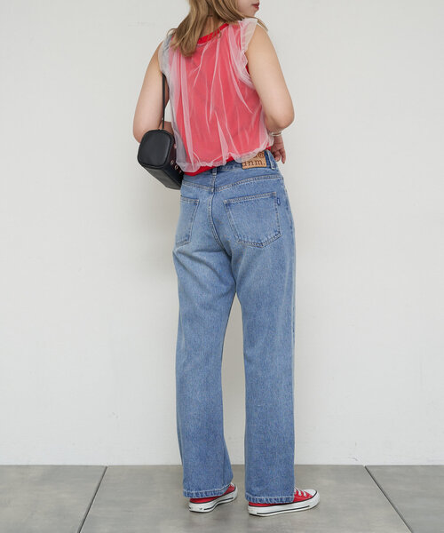 CIAOPANIC（チャオパニック）の「【cian denim/シアンデニム】ハイライズストレートデニム（デニムパンツ・レディース・ブルー/インディゴブルー・MEDIUM/X-SMALL/SMALL）」の14枚目の写真