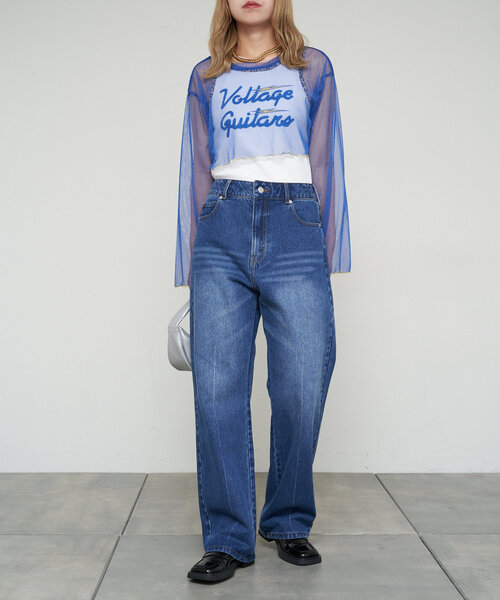 CIAOPANIC（チャオパニック）の「【cian denim/シアンデニム】ハイライズストレートデニム（デニムパンツ・レディース・ブルー/インディゴブルー・MEDIUM/X-SMALL/SMALL）」の19枚目の写真