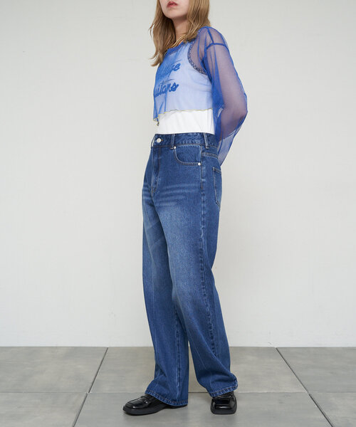 CIAOPANIC（チャオパニック）の「【cian denim/シアンデニム】ハイライズストレートデニム（デニムパンツ・レディース・ブルー/インディゴブルー・MEDIUM/X-SMALL/SMALL）」の20枚目の写真