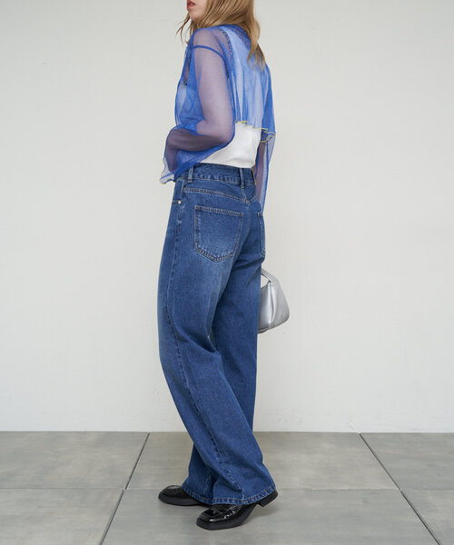 CIAOPANIC（チャオパニック）の「【cian denim/シアンデニム】ハイライズストレートデニム（デニムパンツ・レディース・ブルー/インディゴブルー・MEDIUM/X-SMALL/SMALL）」の21枚目の写真