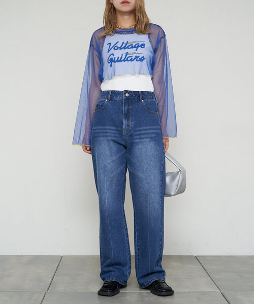 CIAOPANIC（チャオパニック）の「【cian denim/シアンデニム】ハイライズストレートデニム（デニムパンツ・レディース・ブルー/インディゴブルー・MEDIUM/X-SMALL/SMALL）」の22枚目の写真