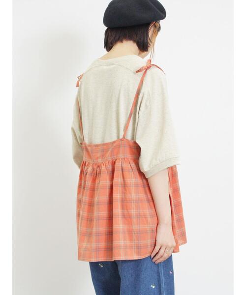 Samansa Mos2(サマンサ モスモス)の「チェック柄キャミブラウス(シャツ/ブラウス・レディース・オレンジ/チャコールグレー/キナリ・F)」の10枚目の写真