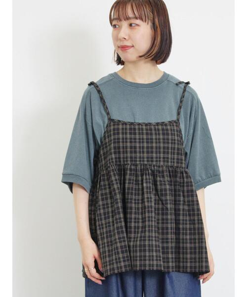 Samansa Mos2（サマンサ モスモス）の「チェック柄キャミブラウス