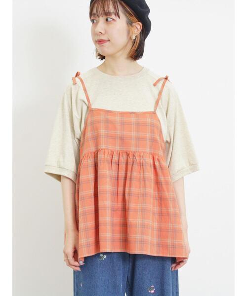 Samansa Mos2(サマンサ モスモス)の「チェック柄キャミブラウス(シャツ/ブラウス・レディース・オレンジ/チャコールグレー/キナリ・F)」の20枚目の写真