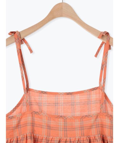 Samansa Mos2(サマンサ モスモス)の「チェック柄キャミブラウス(シャツ/ブラウス・レディース・オレンジ/チャコールグレー/キナリ・F)」の5枚目の写真