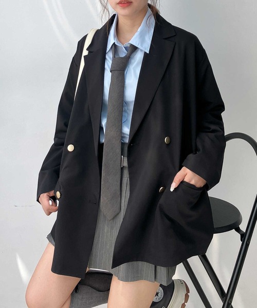 セール】◇ダブル金ボタンテーラードジャケット セットアップ可能