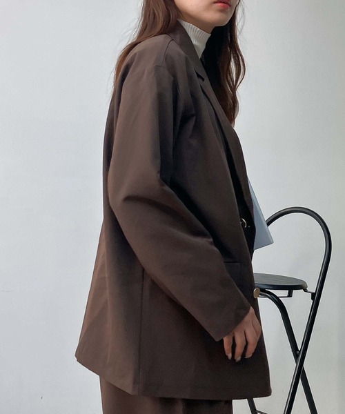 AS KNOW AS plus（アズノゥアズプラス）の「◇ダブル金ボタンテーラードジャケット　セットアップ可能（テーラードジャケット・レディース・ブラック/チャコールグレー/ブラウン系/グレー系/ブラウン・FREE）」の14枚目の写真