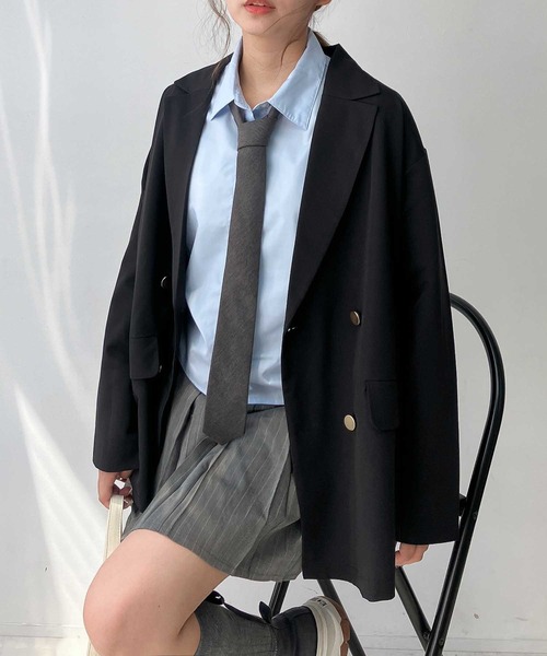 セール】◇ダブル金ボタンテーラードジャケット セットアップ可能