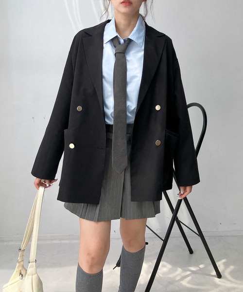 AS KNOW AS plus（アズノゥアズプラス）の「◇ダブル金ボタンテーラードジャケット　セットアップ可能（テーラードジャケット・レディース・ブラック/チャコールグレー/ブラウン系/グレー系/ブラウン・FREE）」の19枚目の写真