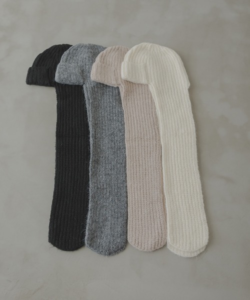 rectangle（レクタングル）の「マフラーフライトニットキャップ/フライトビーニー（ニットキャップ/ビーニー・レディース・アイボリー/ブラック/グレー/ベージュ・FREE）」の19枚目の写真