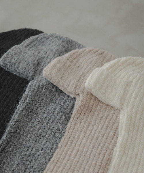 rectangle（レクタングル）の「マフラーフライトニットキャップ/フライトビーニー（ニットキャップ/ビーニー・レディース・アイボリー/ブラック/グレー/ベージュ・FREE）」の20枚目の写真