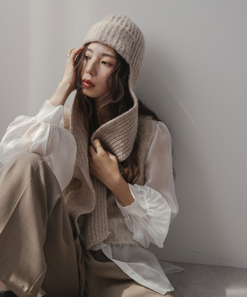 セール】マフラーフライトニットキャップ/フライトビーニー（ニット