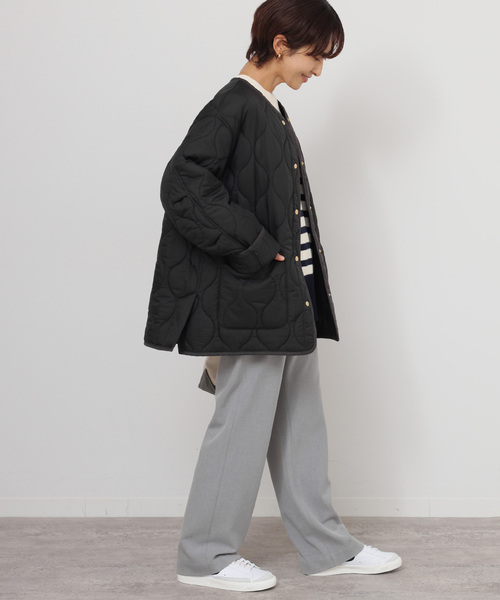 JOURNAL STANDARD relume(ジャーナルスタンダード レリューム)の「《再入荷!》【自宅ケア可能】MINI RIPキルティングブルゾン(ブルゾン・レディース・カーキ/アイボリー/ブラック・FREE)」の6枚目の写真