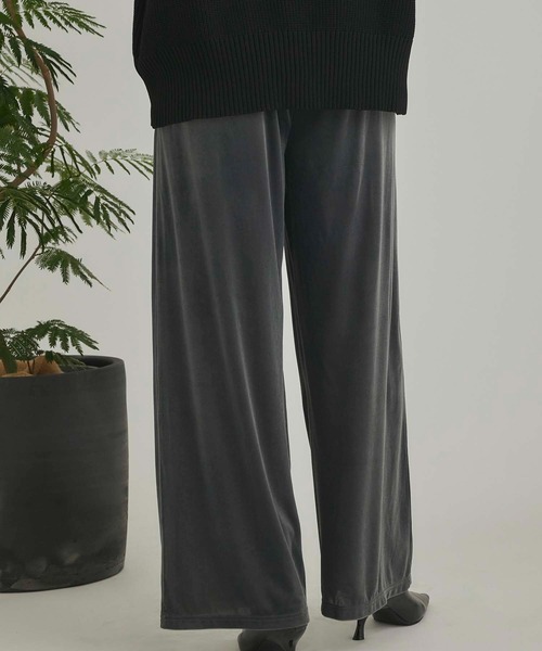 Edit Sheen(エディットシーン)の「ベロアワイドパンツ(その他パンツ・レディース・ブラック/チャコールグレー・M)」の13枚目の写真
