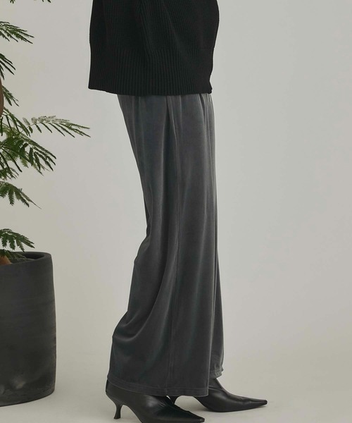 Edit Sheen(エディットシーン)の「ベロアワイドパンツ(その他パンツ・レディース・ブラック/チャコールグレー・M)」の14枚目の写真