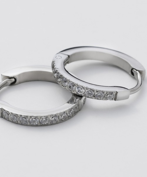 ciite' surgical stainless（シーテサージカルステンレス）の「【 金属アレルギー対応 】 ビジューフープピアス サージカルステンレス   (両耳用)（ピアス（両耳用）・レディース・シルバー/ゴールド・FREE）」の4枚目の写真