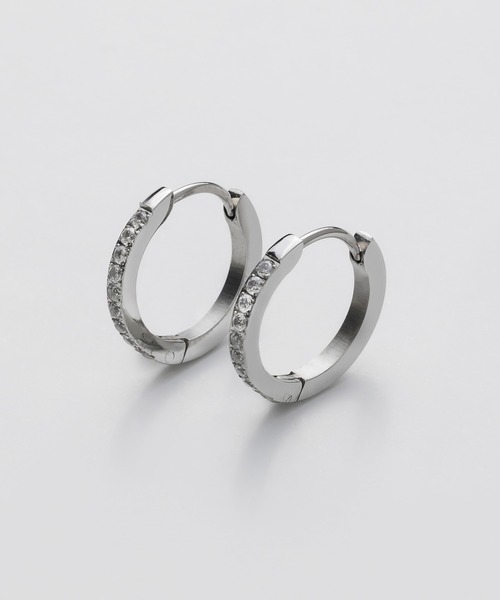 ciite' surgical stainless（シーテサージカルステンレス）の「【 金属アレルギー対応 】 ビジューフープピアス サージカルステンレス   (両耳用)（ピアス（両耳用）・レディース・シルバー/ゴールド・FREE）」の3枚目の写真