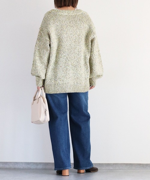 cepo（セポ）の「８色ミックスカラー Vネックカーディガン（カーディガン/ボレロ・レディース・ブルー/ピンク/グリーン・M）」の4枚目の写真