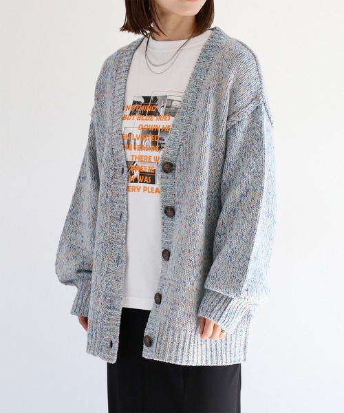 cepo（セポ）の「８色ミックスカラー Vネックカーディガン（カーディガン/ボレロ・レディース・ブルー/ピンク/グリーン・M）」の15枚目の写真