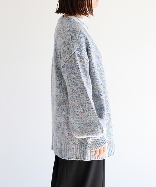 cepo（セポ）の「８色ミックスカラー Vネックカーディガン（カーディガン/ボレロ・レディース・ブルー/ピンク/グリーン・M）」の17枚目の写真