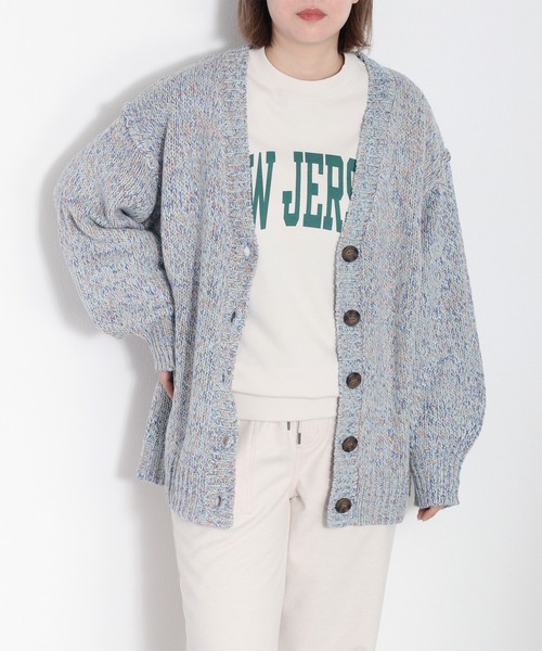 cepo（セポ）の「８色ミックスカラー Vネックカーディガン（カーディガン/ボレロ・レディース・ブルー/ピンク/グリーン・M）」の10枚目の写真