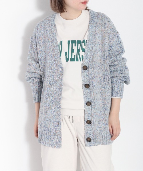 cepo（セポ）の「８色ミックスカラー Vネックカーディガン（カーディガン/ボレロ・レディース・ブルー/ピンク/グリーン・M）」の14枚目の写真