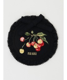 セール】 野ばらとチェリー刺繍ワッペン （ブローチ・コサージュ