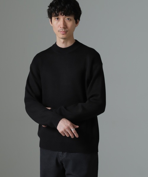 NANO universe（ナノユニバース）の「タスマニアミックス ミラノリブリラックスモックネックニット（ニット/セーター・メンズ・レッド系その他2/ブラック/グリーン/ネイビー/グレー系その他4・S/M/L）」の6枚目の写真