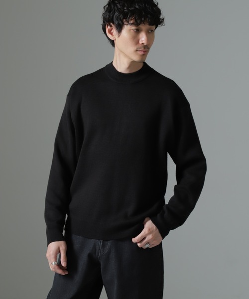 NANO universe（ナノユニバース）の「タスマニアミックス ミラノリブリラックスモックネックニット（ニット/セーター・メンズ・レッド系その他2/ブラック/グリーン/ネイビー/グレー系その他4・S/M/L）」の7枚目の写真