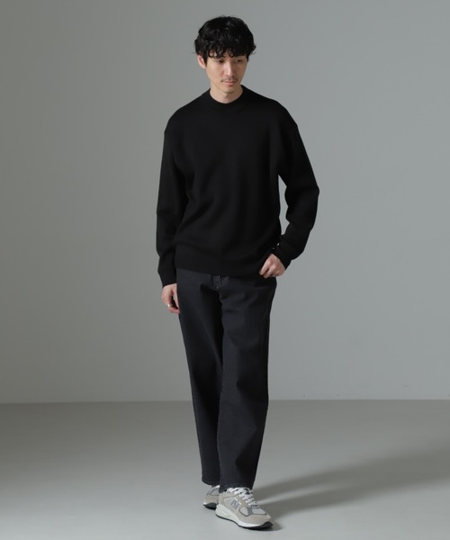 NANO universe（ナノユニバース）の「タスマニアミックス ミラノリブリラックスモックネックニット（ニット/セーター・メンズ・レッド系その他2/ブラック/グリーン/ネイビー/グレー系その他4・S/M/L）」の9枚目の写真