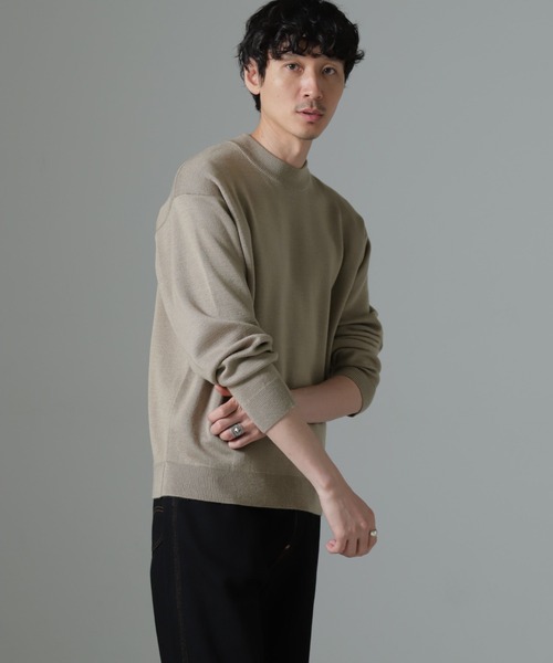 NANO universe（ナノユニバース）の「タスマニアミックス ミラノリブリラックスモックネックニット（ニット/セーター・メンズ・レッド系その他2/ブラック/グリーン/ネイビー/グレー系その他4・S/M/L）」の14枚目の写真