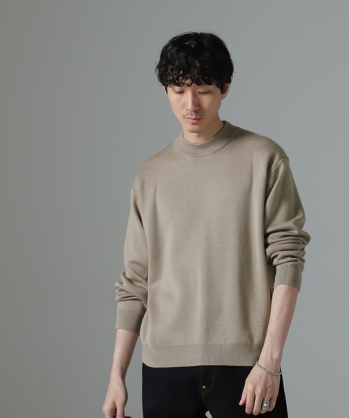 NANO universe（ナノユニバース）の「タスマニアミックス ミラノリブリラックスモックネックニット（ニット/セーター・メンズ・レッド系その他2/ブラック/グリーン/ネイビー/グレー系その他4・S/M/L）」の15枚目の写真