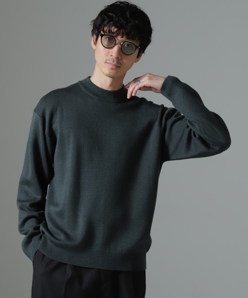 NANO universe（ナノユニバース）の「タスマニアミックス ミラノリブリラックスモックネックニット（ニット/セーター・メンズ・レッド系その他2/ブラック/グリーン/ネイビー/グレー系その他4・S/M/L）」の21枚目の写真