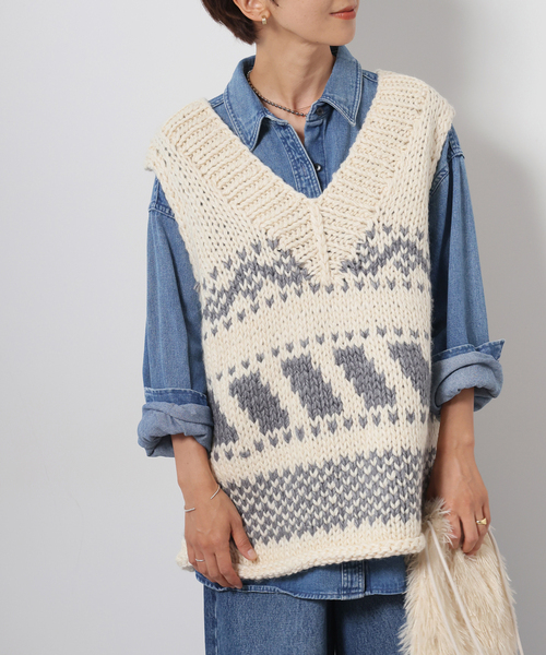 TORRAZZO DONNA ノルディックニットベスト　新品未使用 Torrazzo Donna（トラッゾドンナ）の「【TORRAZZO DONNA