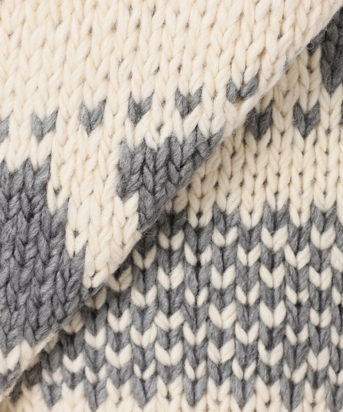 Torrazzo Donna(トラッゾドンナ)の「【TORRAZZO DONNA/トラッゾドンナ】HandKnitted Cowichan Vest:ニットベスト(ベスト・レディース・チャコールグレー/アイボリー・FREE)」の8枚目の写真