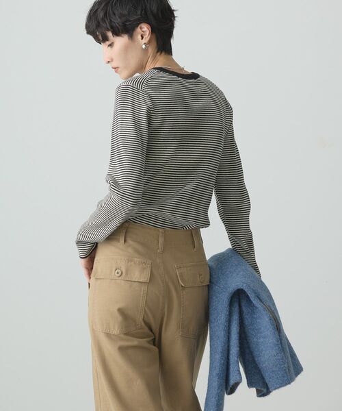 セール】バイパチクルーネックリブニットプルオーバー（ニット