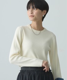 バイパチクルーネックリブニットプルオーバー